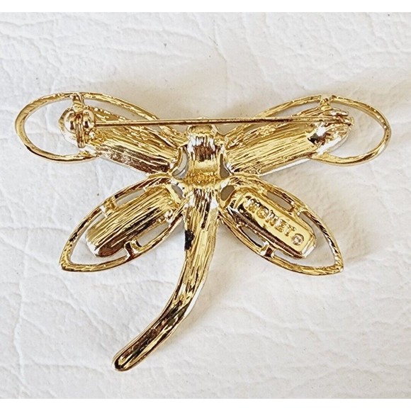 Vintage MONET Butterfly Vintage Pin Brooch Rhinestone Crystal Signed - Picture 4 of 6